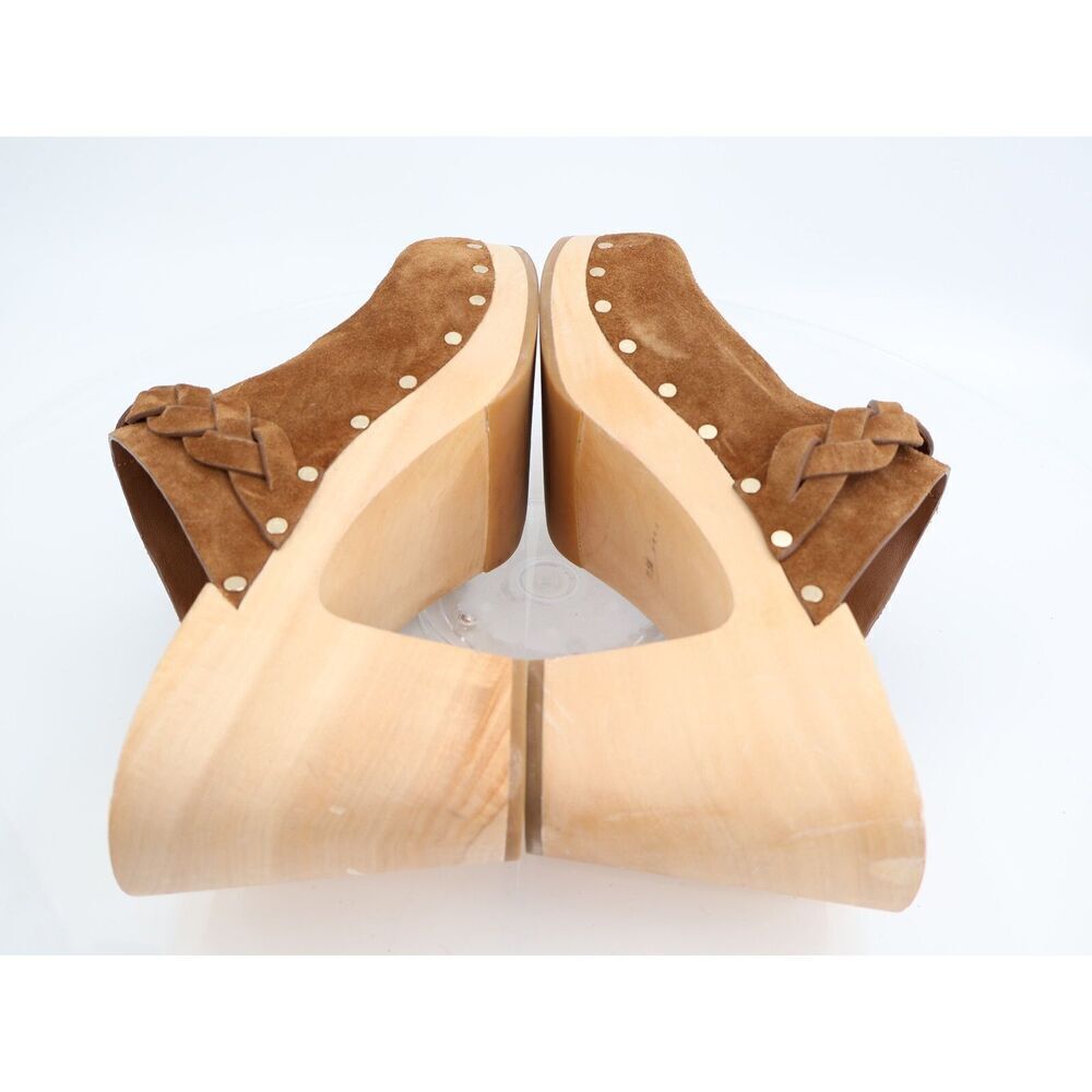 Loeffler Randall Merrill Braided Cognac Leather Platform Heel Clogs Size 11.5 - Picture 9 of 12